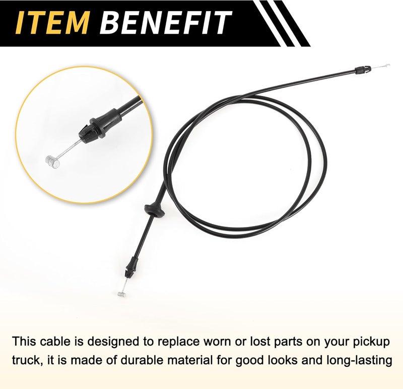 REPAIROCK 1 Pcs Hood Latch Release Cable for Ford F-250 F-350 F-450 Super Duty 2011-2016 Front Hood Release Cable Hood Lock Control Cable No.BC3Z16916A Black - Image 5